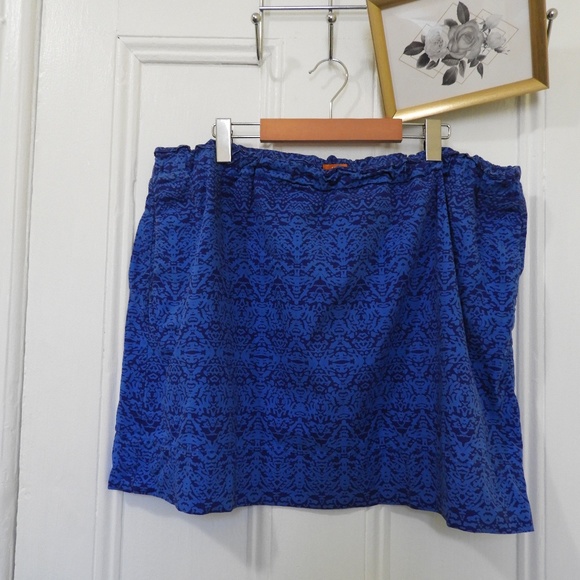Blue Batik Print Summer Skirt - XL - Picture 1 of 3